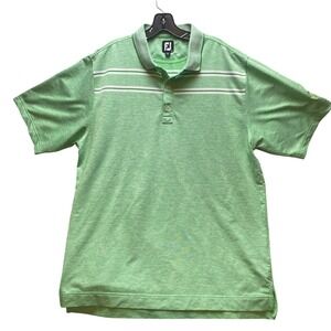 FootJoy Polo Shirt Mens Large Green Heathered Performance Embroidery Methodist U